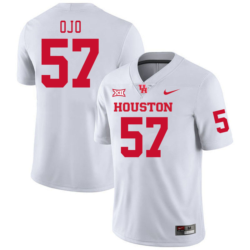 Men #57 Phillips Ojo Houston Cougars College Football Jerseys Stitched-White